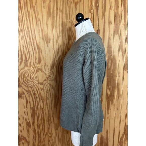 Madewell Province Cross Back Knit Sweater Green Long Sleeve Size XS Cotton Blend - Picture 5 of 10